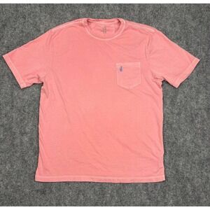 Johnnie-O Mens Short Sleeve Pocket T-Shirt Coral Pink Cotton Surfer Logo Size M